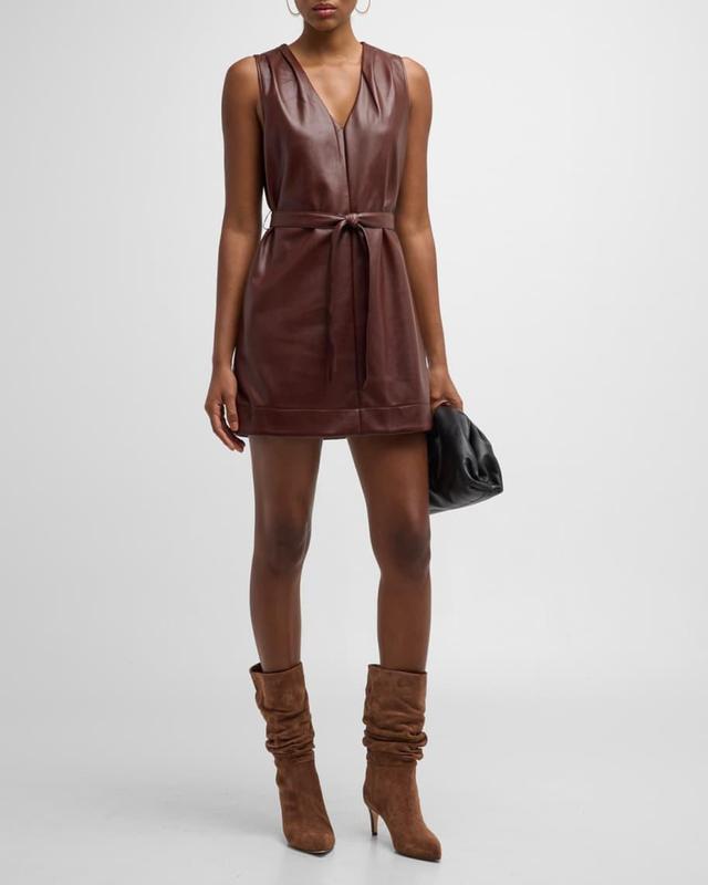 Luisa Faux Leather Mini Dress Product Image