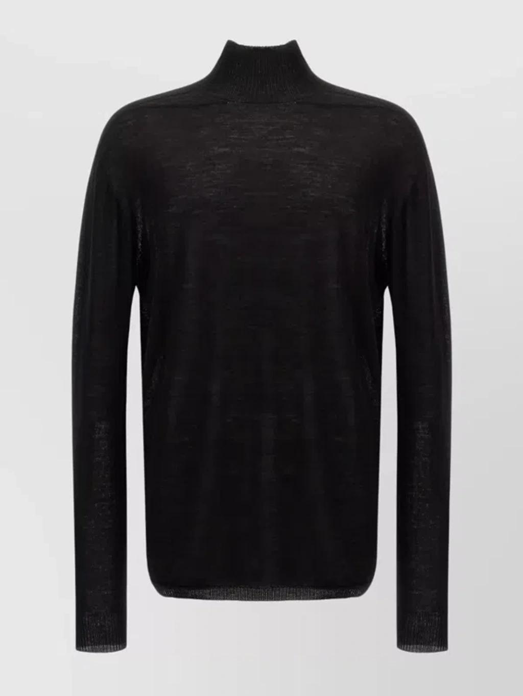 RICK OWENS Oversized Turtle Neck Sweater In Black Product Image