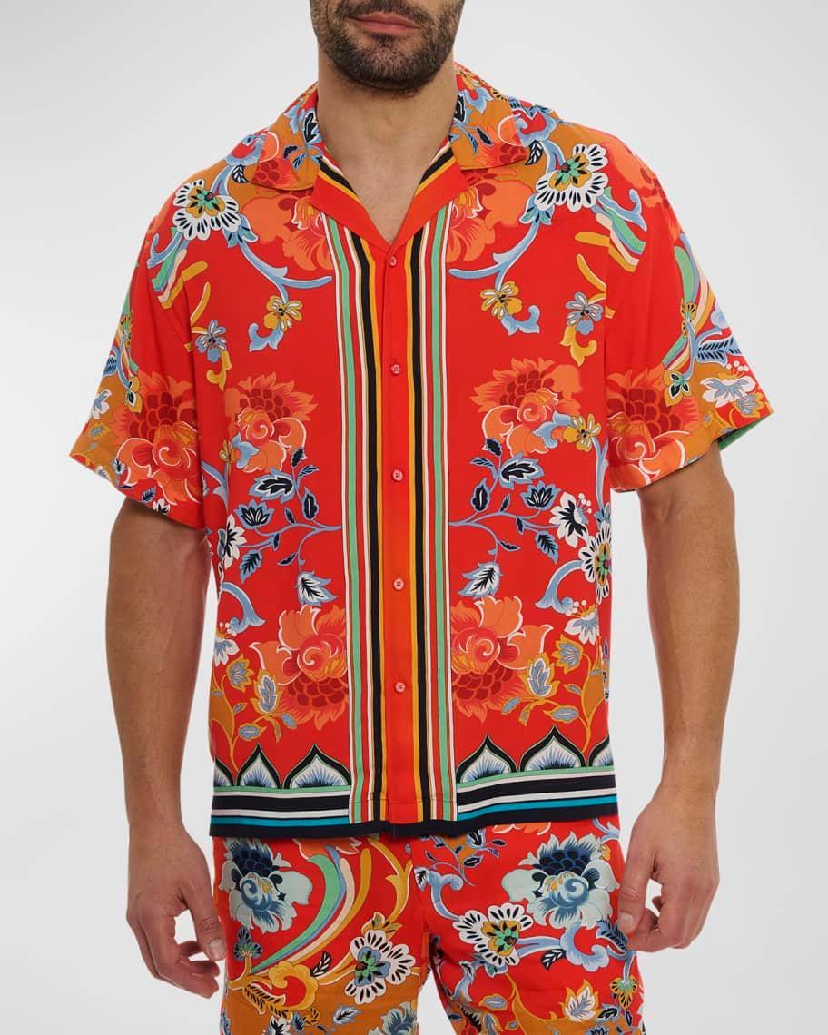 Mens Taj Printed Button-Front Shirt Product Image