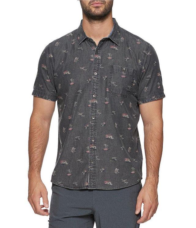 Flag and Anthem Athletic Fit Short Sleeve Kempner Vintage Washed Hula Print Shirt Product Image