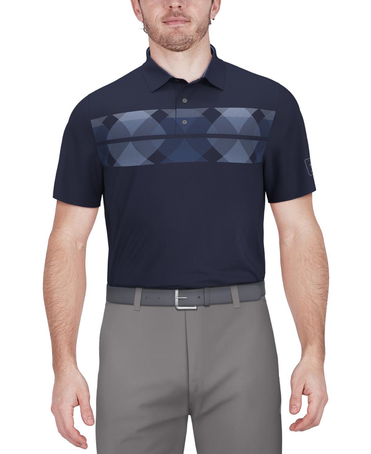 Pga Tour Mens Argyle Print Short Sleeve Golf Polo Shirt Product Image