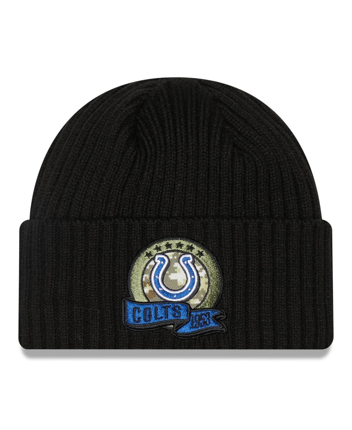 Mens New Era Black Indianapolis Colts 2022 Salute To Service Knit Hat Product Image