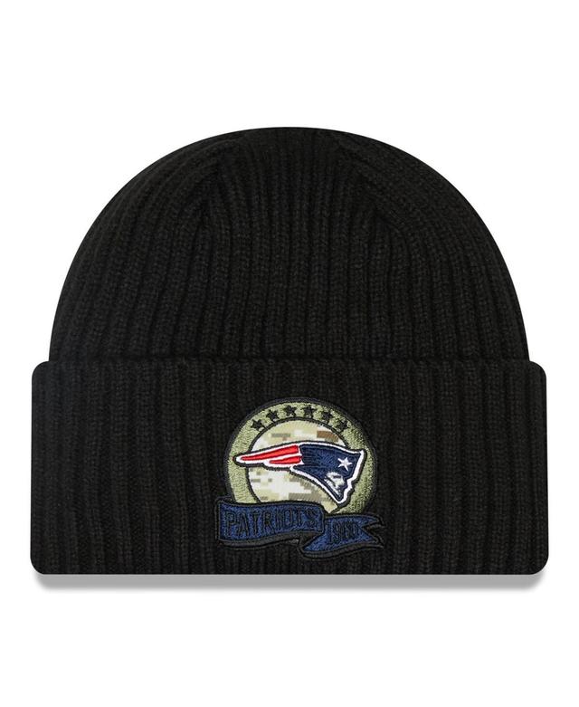 Mens New Era Black New England Patriots 2022 Salute To Service Knit Hat Product Image