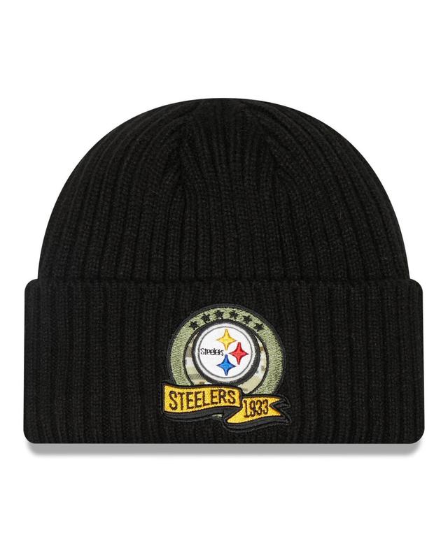 Mens New Era Black Pittsburgh Steelers 2022 Salute To Service Knit Hat Product Image