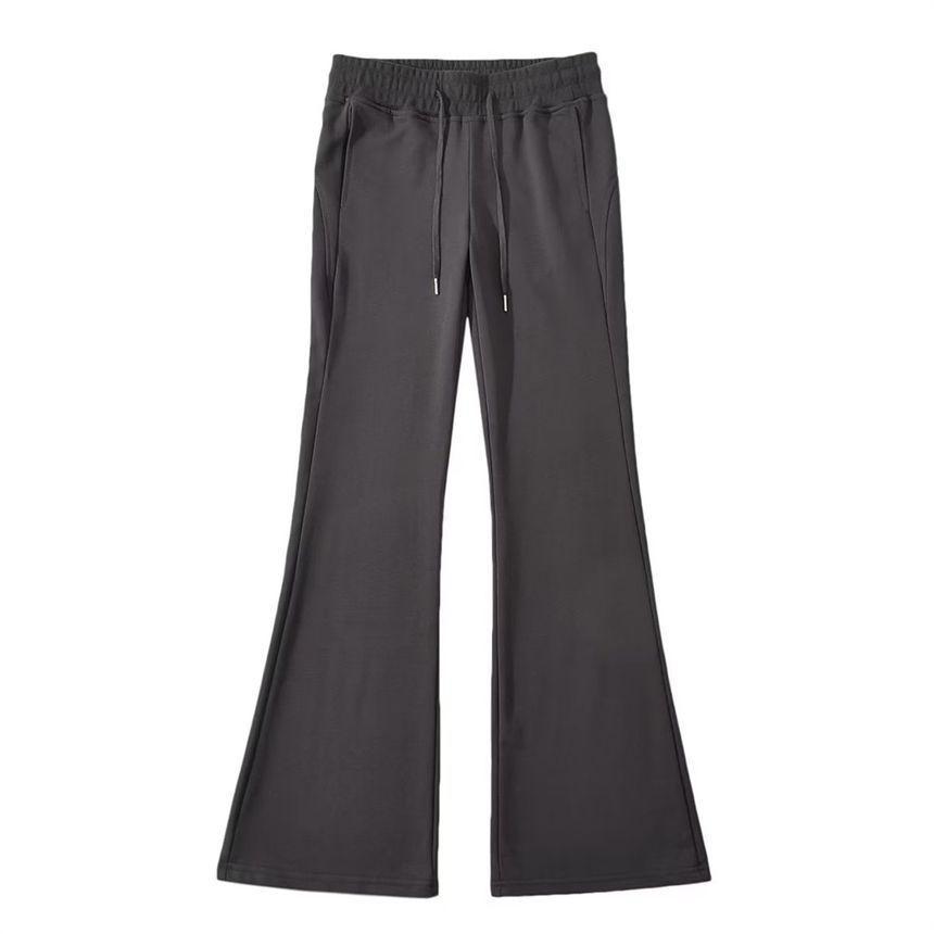 Elastic Waist Plain Flared Sweatpants Product Image