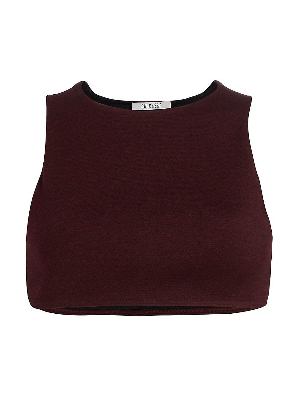 Womens Cropped Sleeveless Knit Top Product Image