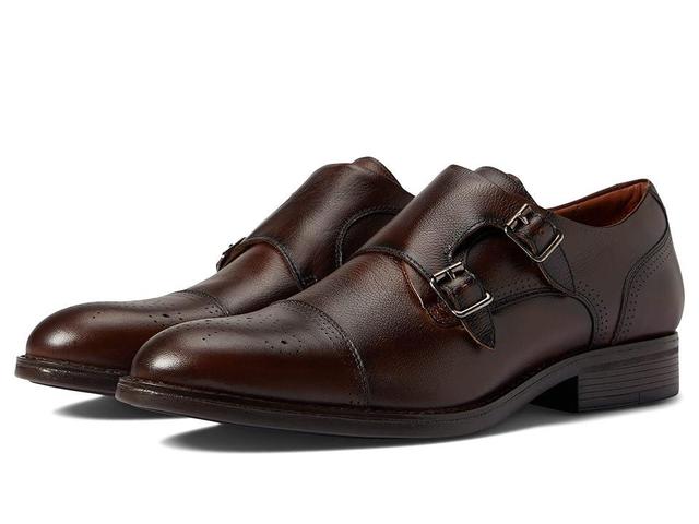 Johnston & Murphy Hawthorn Double Monk (Mahogany Tumbled Full Grain) Men's Shoes Product Image