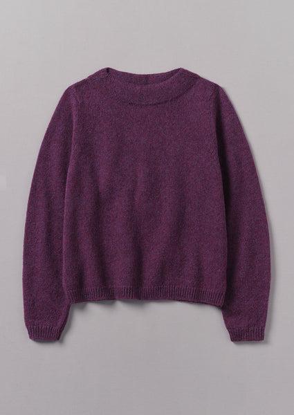 Boat Neck Wool Sweater | Amethyst Product Image