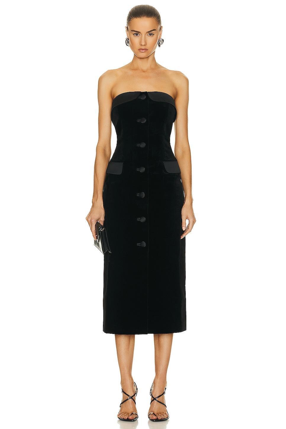 MARIANNA SENCHINA Diana Midi Jacket Dress Black. (also in M). Product Image