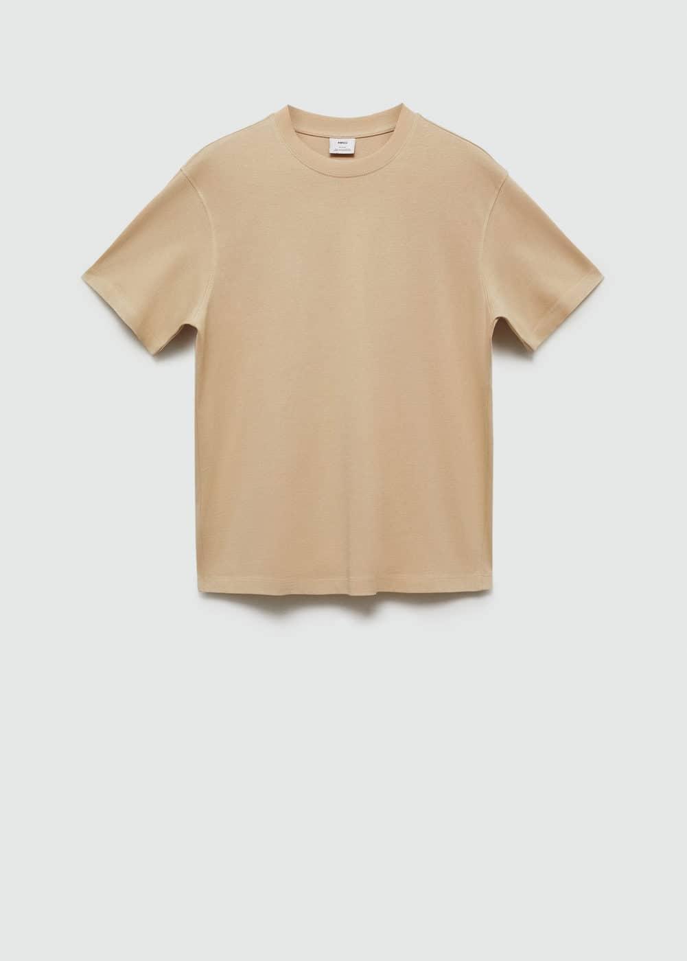 MANGO MAN - Basic 100% cotton relaxed-fit t-shirt beigeMen Product Image