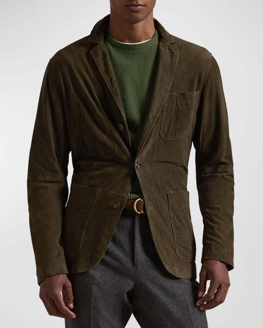 Mens Suede Three-Button Jacket Product Image