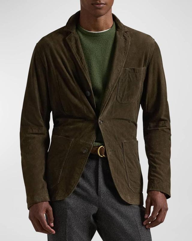 Men's Suede Three-Button Jacket Product Image