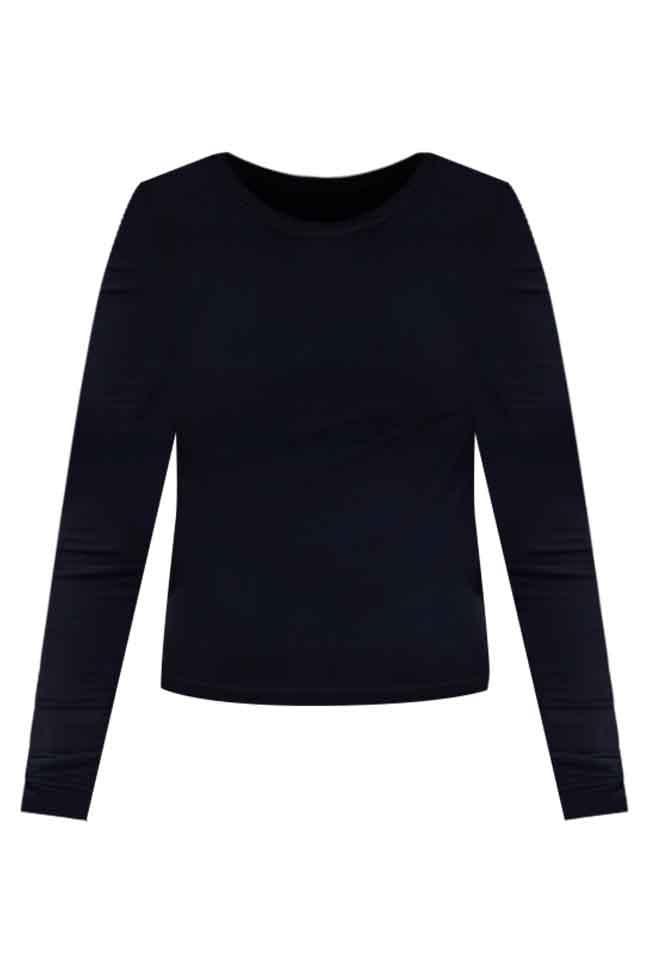 Make Your Choice Black Ribbed Long Sleeve Tee Product Image