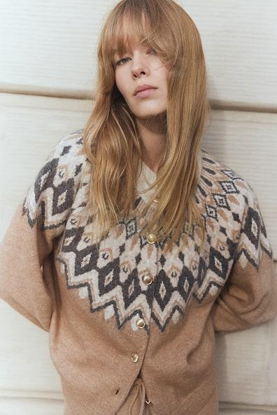 Jacquard-Knit Cardigan Product Image