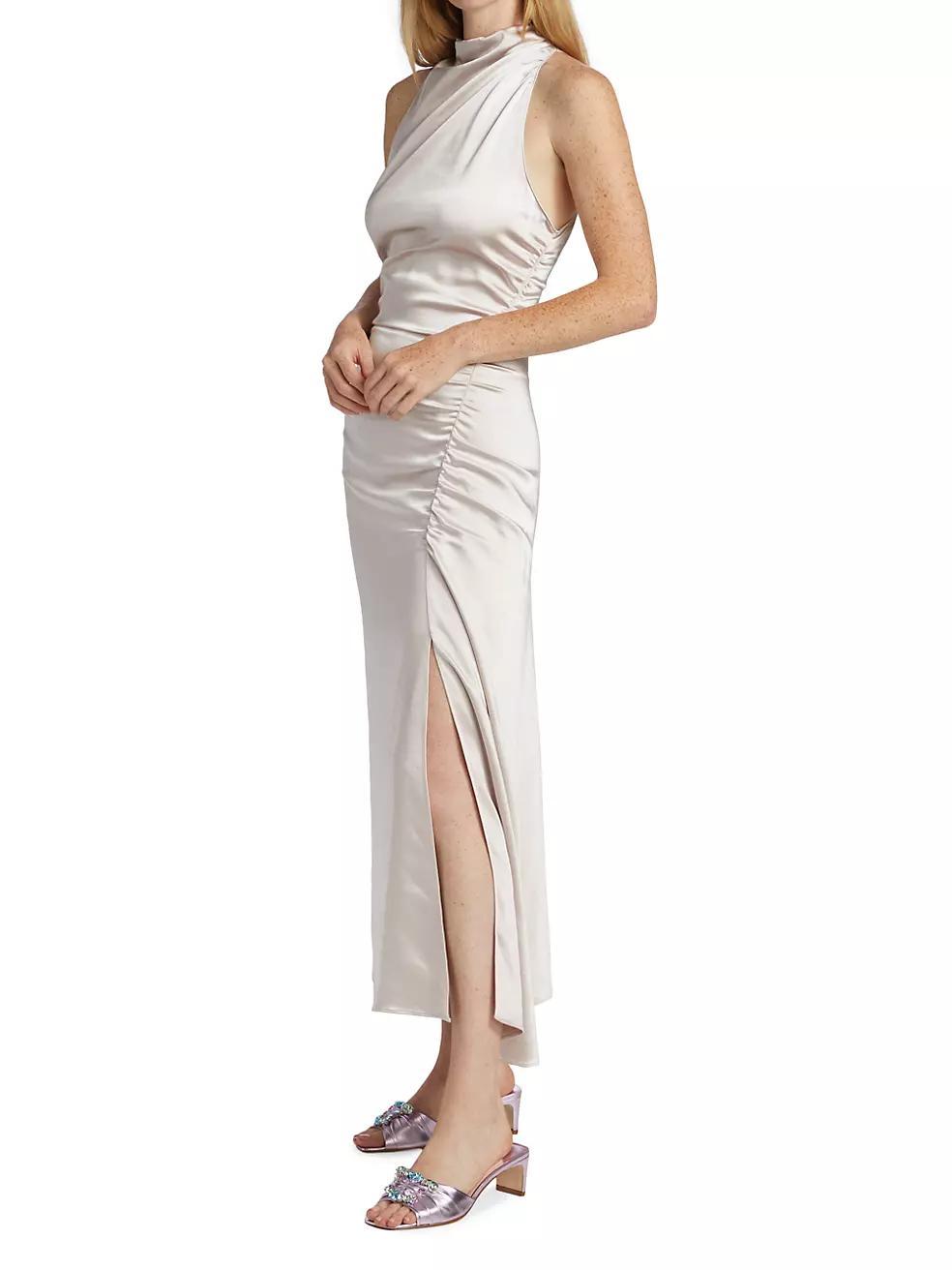 Inez Satin Halter Dress Product Image