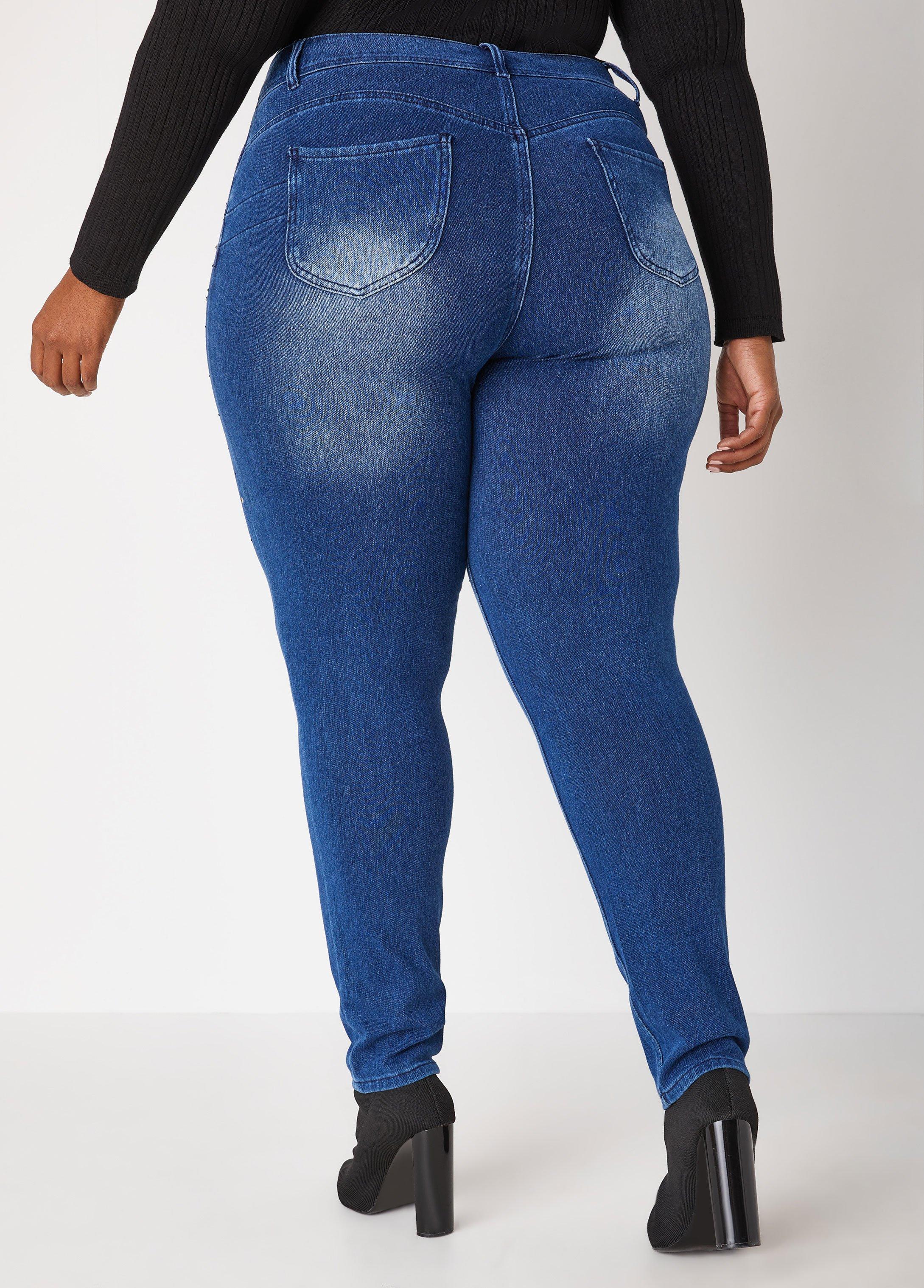 Crystal Mid Rise Skinny Jeans Product Image