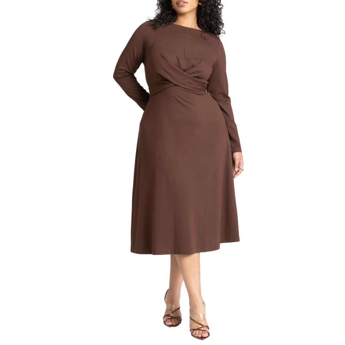 Eloquii Womens Ponte Twist Detail Dress Product Image