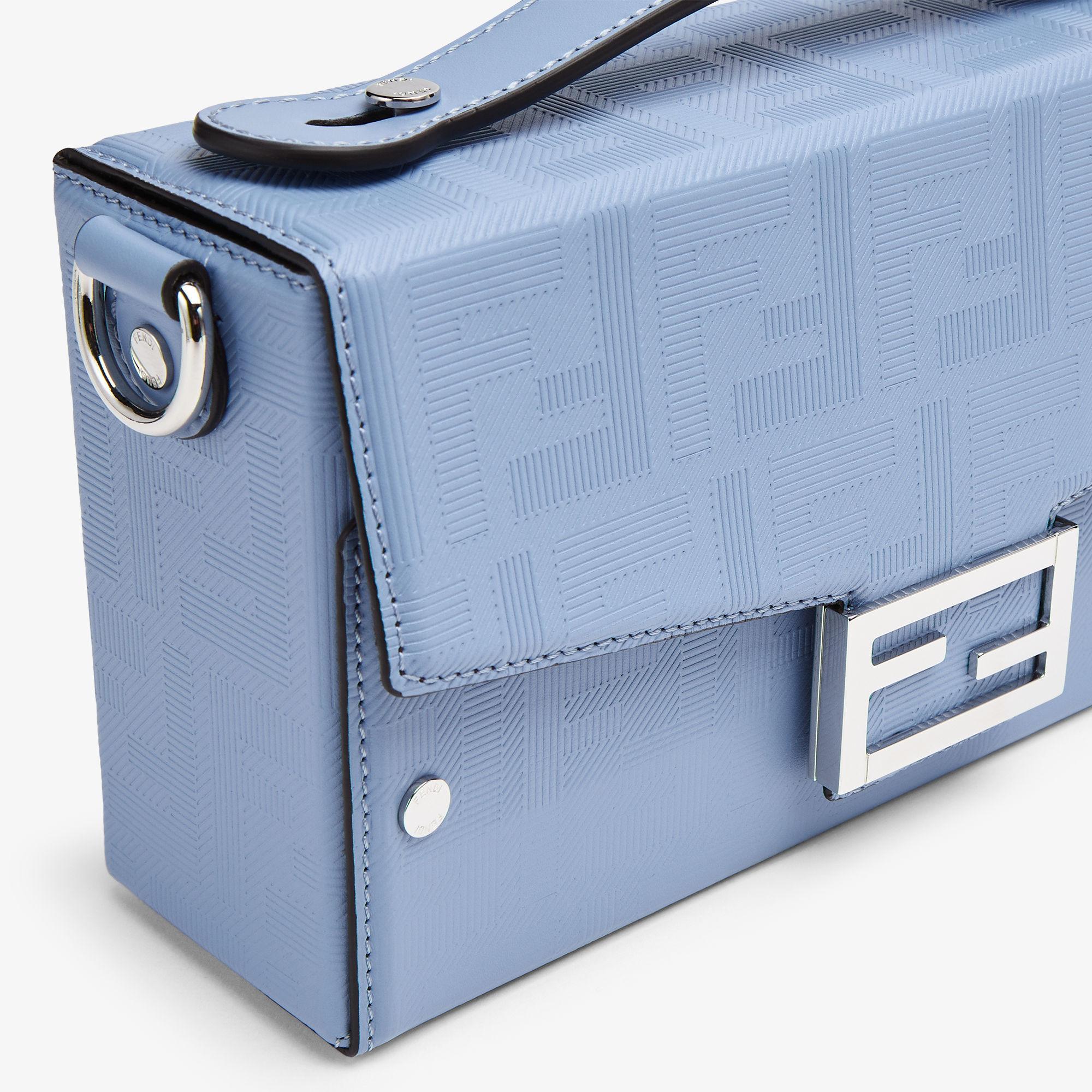 Soft Trunk BaguetteSky blue leather bag Product Image