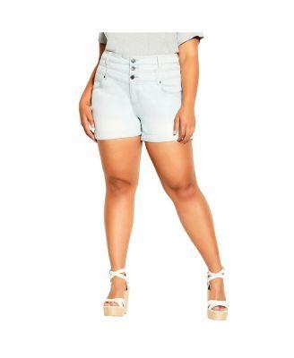 Plus Size High Waist Light Short Product Image