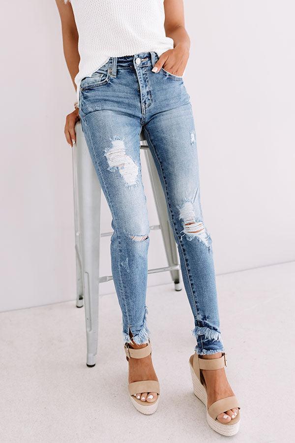 KanCan Malibu Distressed Midrise Skinny In Medium Wash Product Image