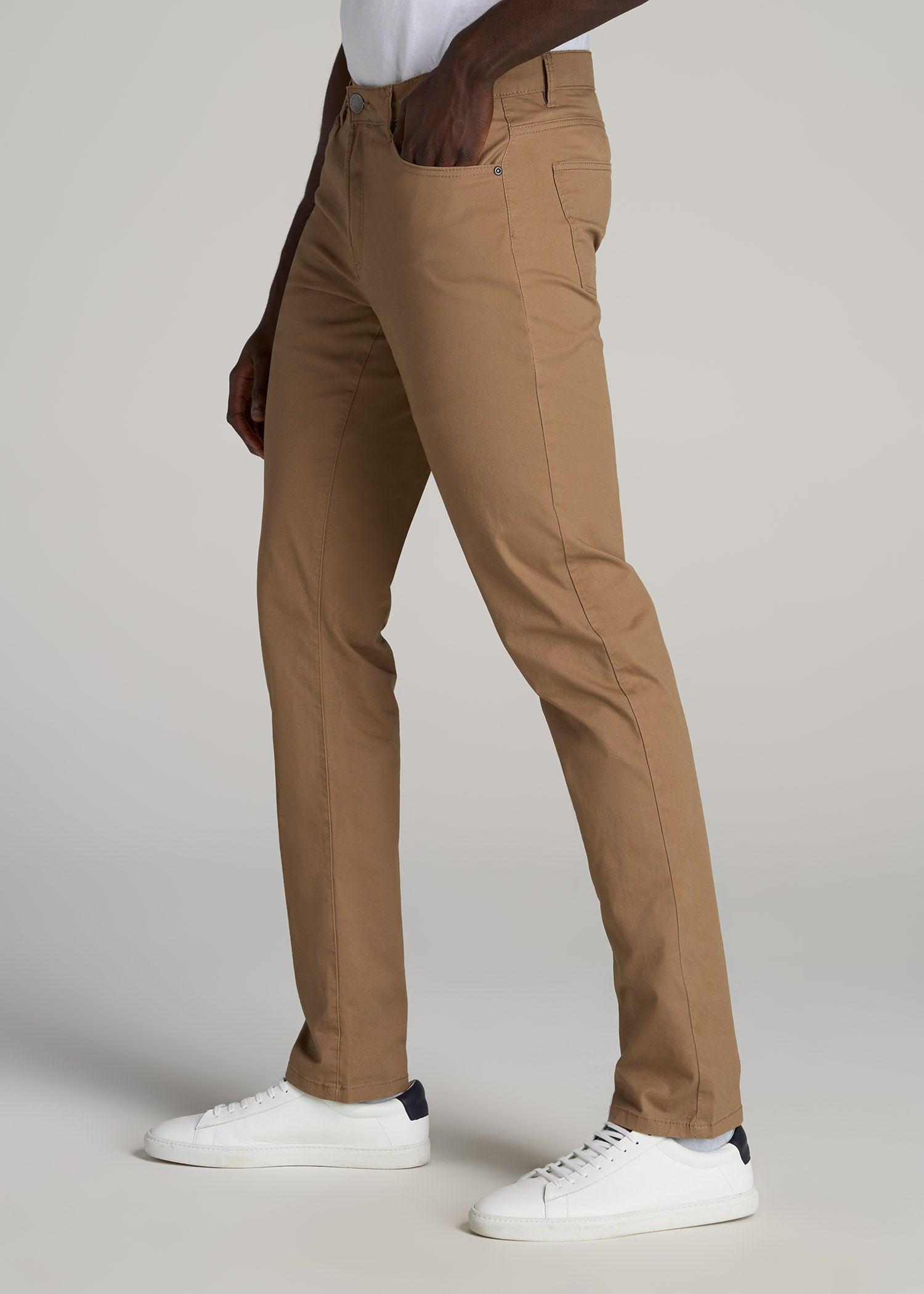 Carman TAPERED Fit Five Pocket Pants for Tall Men in Russet Brown Male Product Image