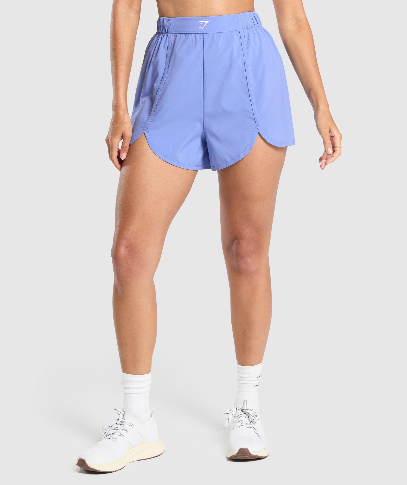 Gymshark Scallop Hem Shaped Shorts - Lift Blue Female Product Image