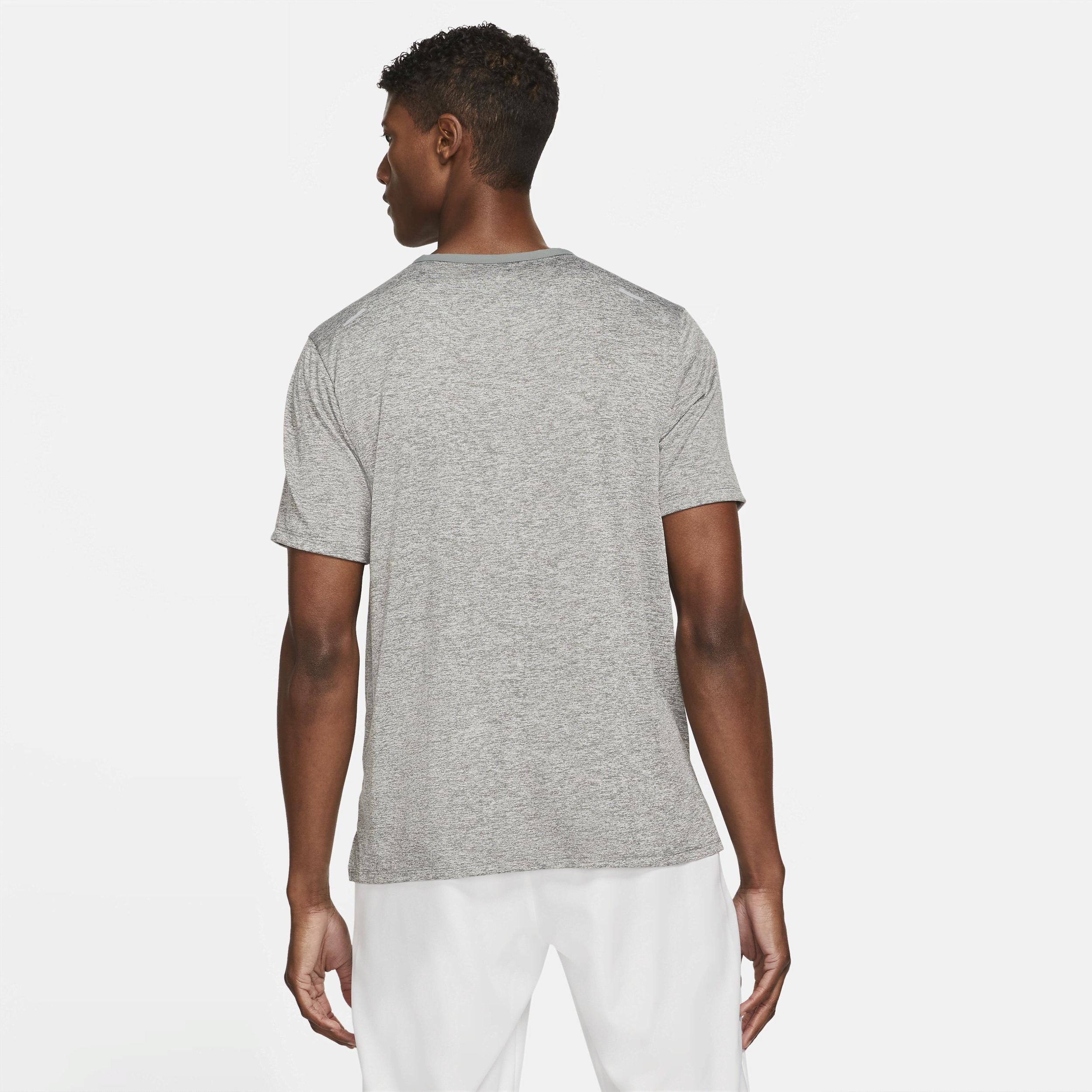 Nike Mens Nike Dri-Fit Rise 365 Short Sleeve T-Shirt - Mens Reflective Silver/Black Product Image