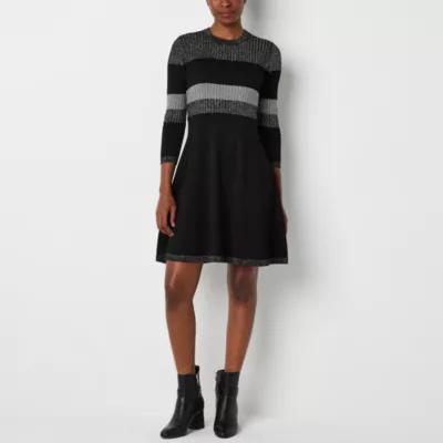 Jessica Howard Womens 3/4 Sleeve Sweater Dress Product Image