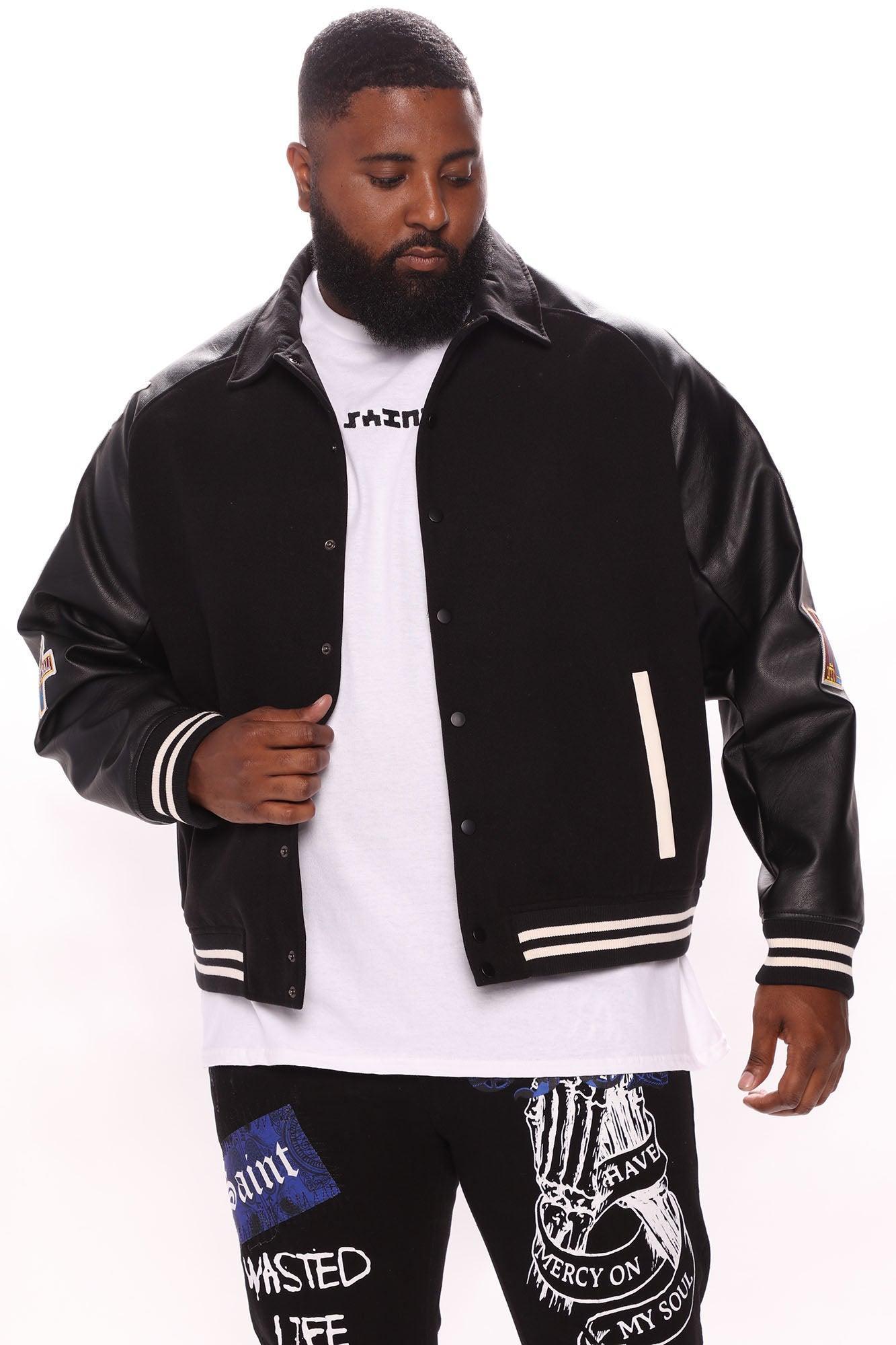 All Around The World Varsity Jacket - Black Product Image