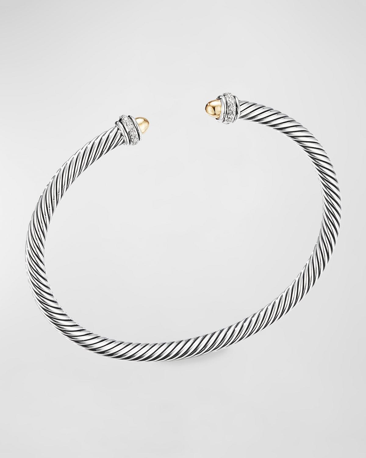 Womens Cable Classics Color Bracelet with 18K Yellow Gold Domes and Pav Diamonds Product Image