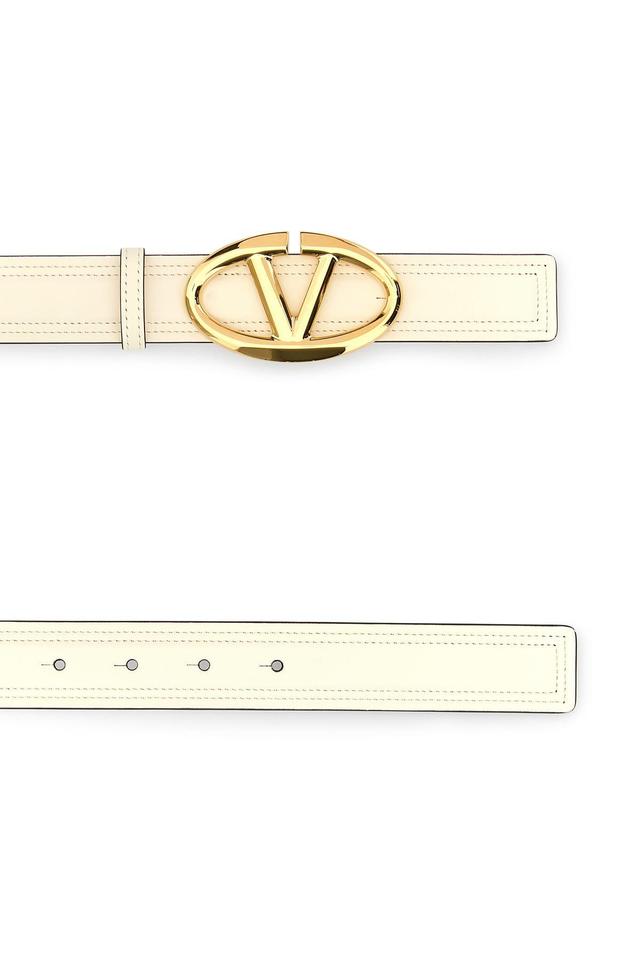 Off White Leather Reversible Belt Product Image