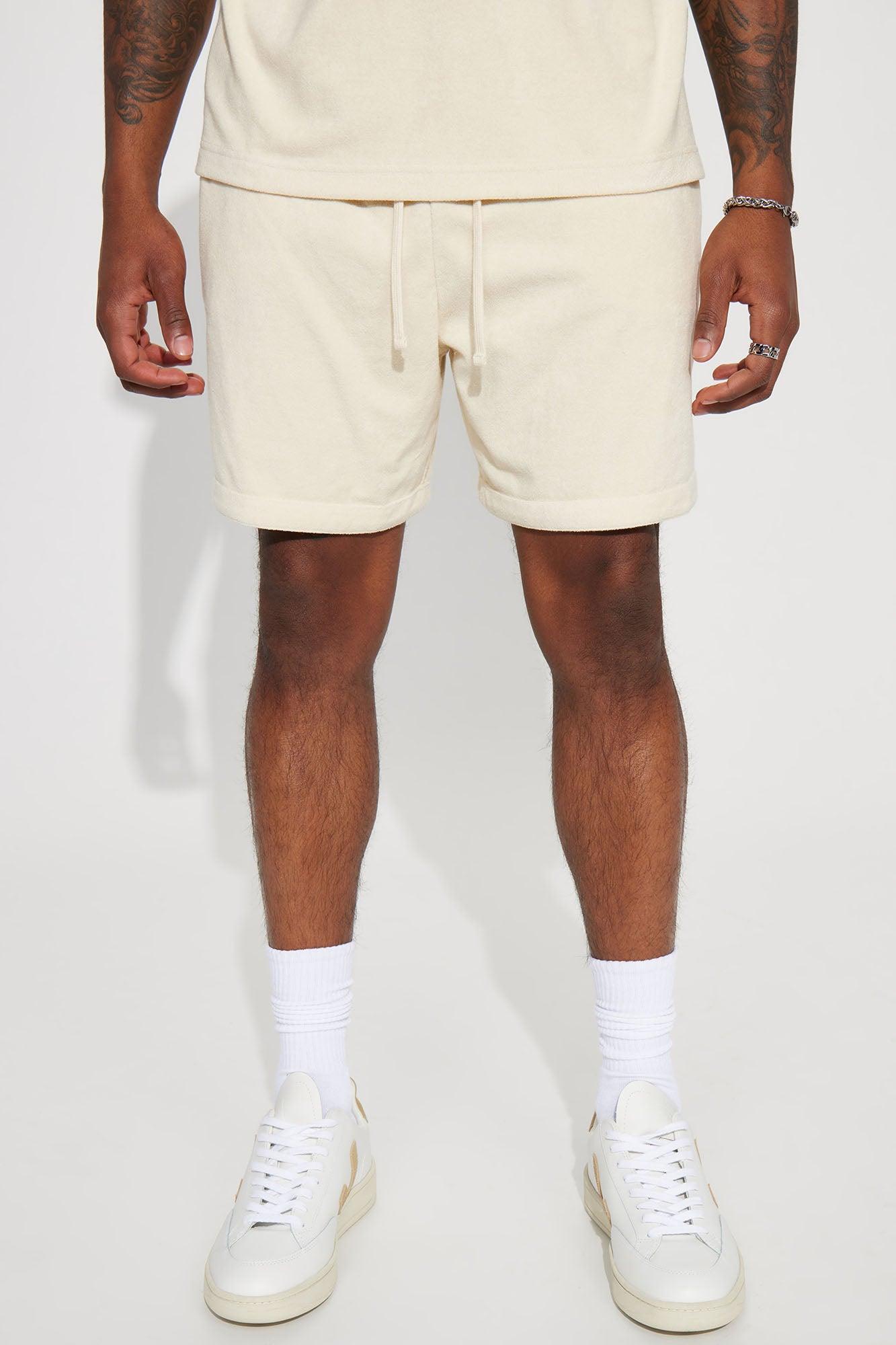 Dipped Terry Knit Shorts - Cream product image