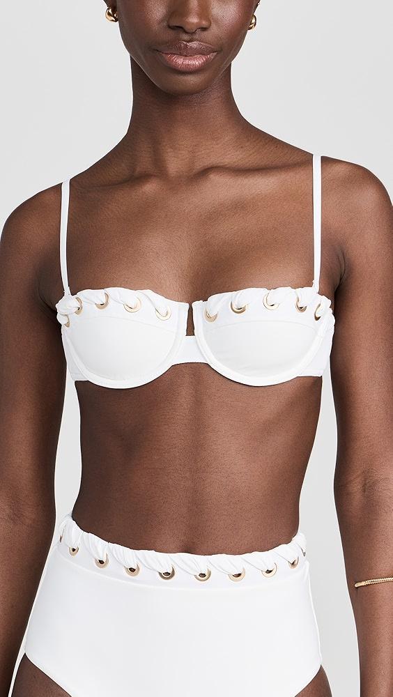 Zimmermann Halliday Eyelet Balconette Bra Bikini Top | Shopbop Product Image