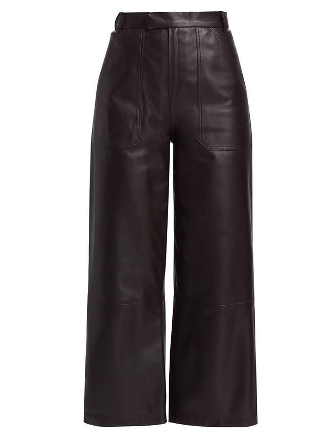 Womens Culotte Leather Pants Product Image