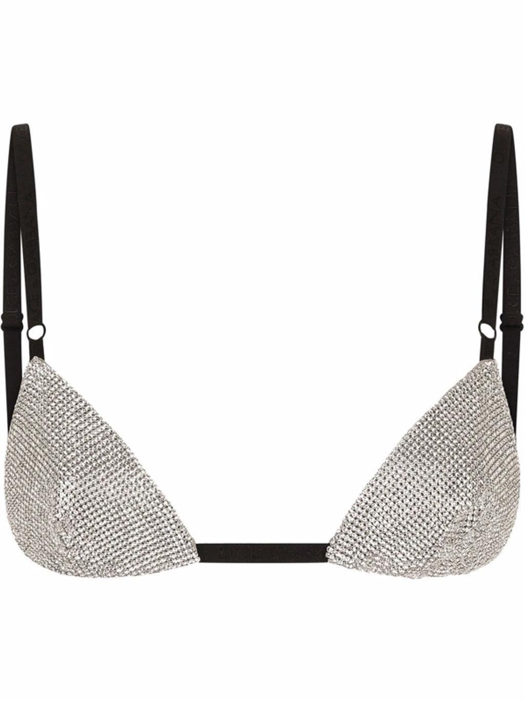 Crystal-embellished Triangle Bra In Silver Product Image