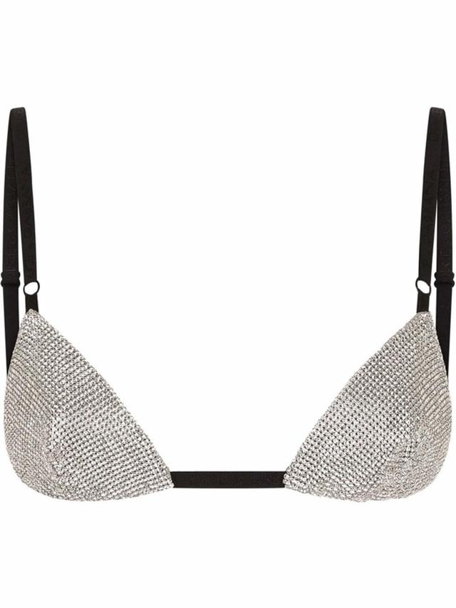 Crystal-embellished Triangle Bra In Silver Product Image