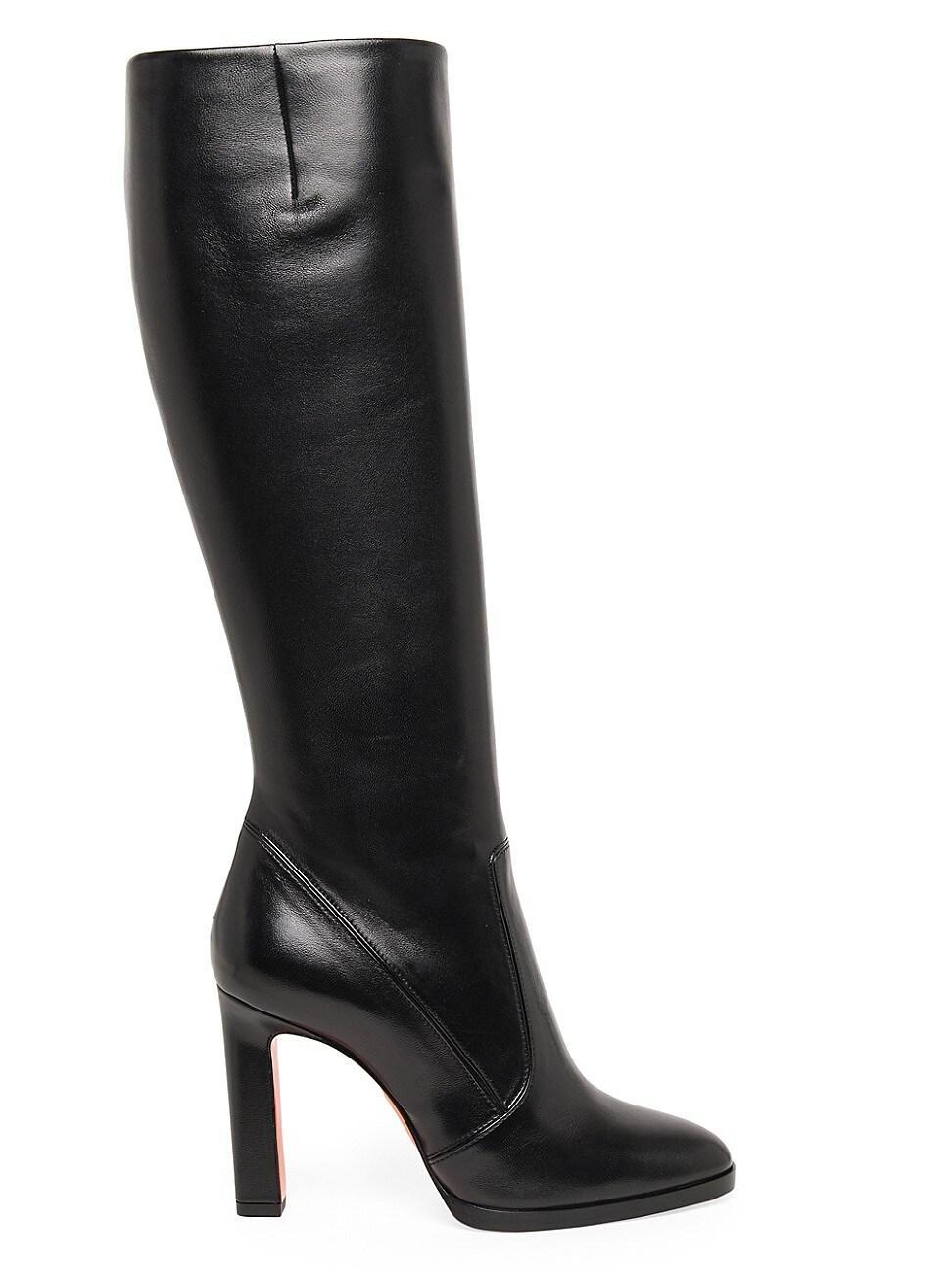 Womens 90MM Leather Zip Boots Product Image