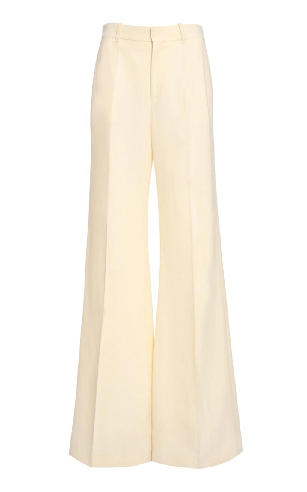 Linen-canvas Wide-leg Pants In Ivory Product Image