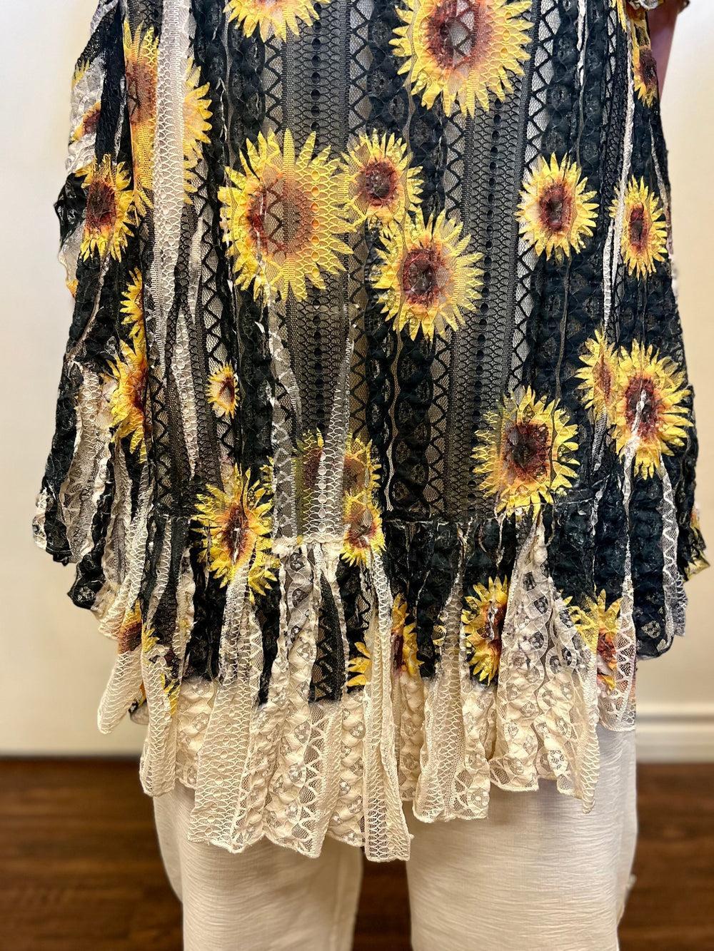 Blowing Sunflower Lace Duster Product Image