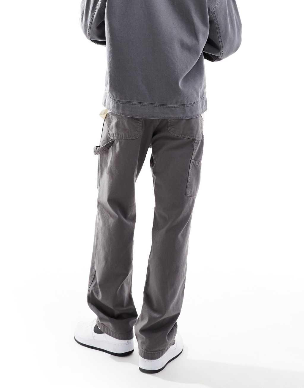 Jack & Jones eddie carpenter pants in washed gray  Product Image