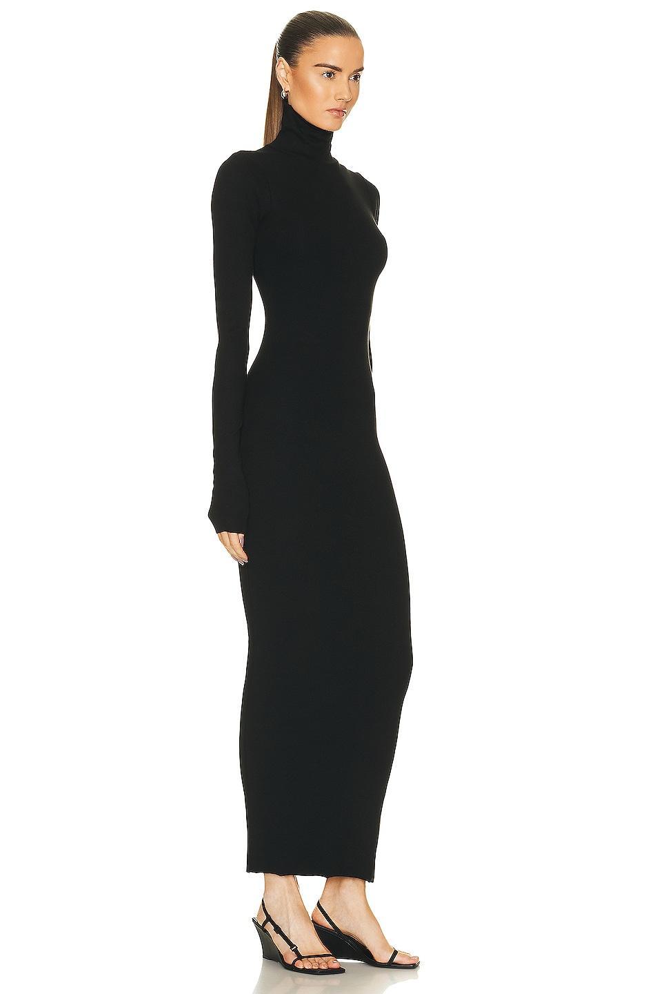 Eterne Long Sleeve Turtleneck Maxi Dress Black. (also in L, S, XL, XS). Product Image