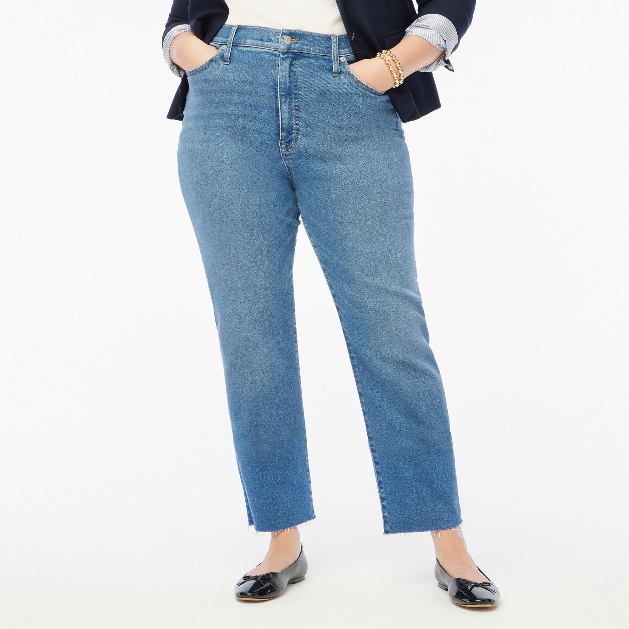 Stovepipe jean with cut hem in signature stretch+ Product Image