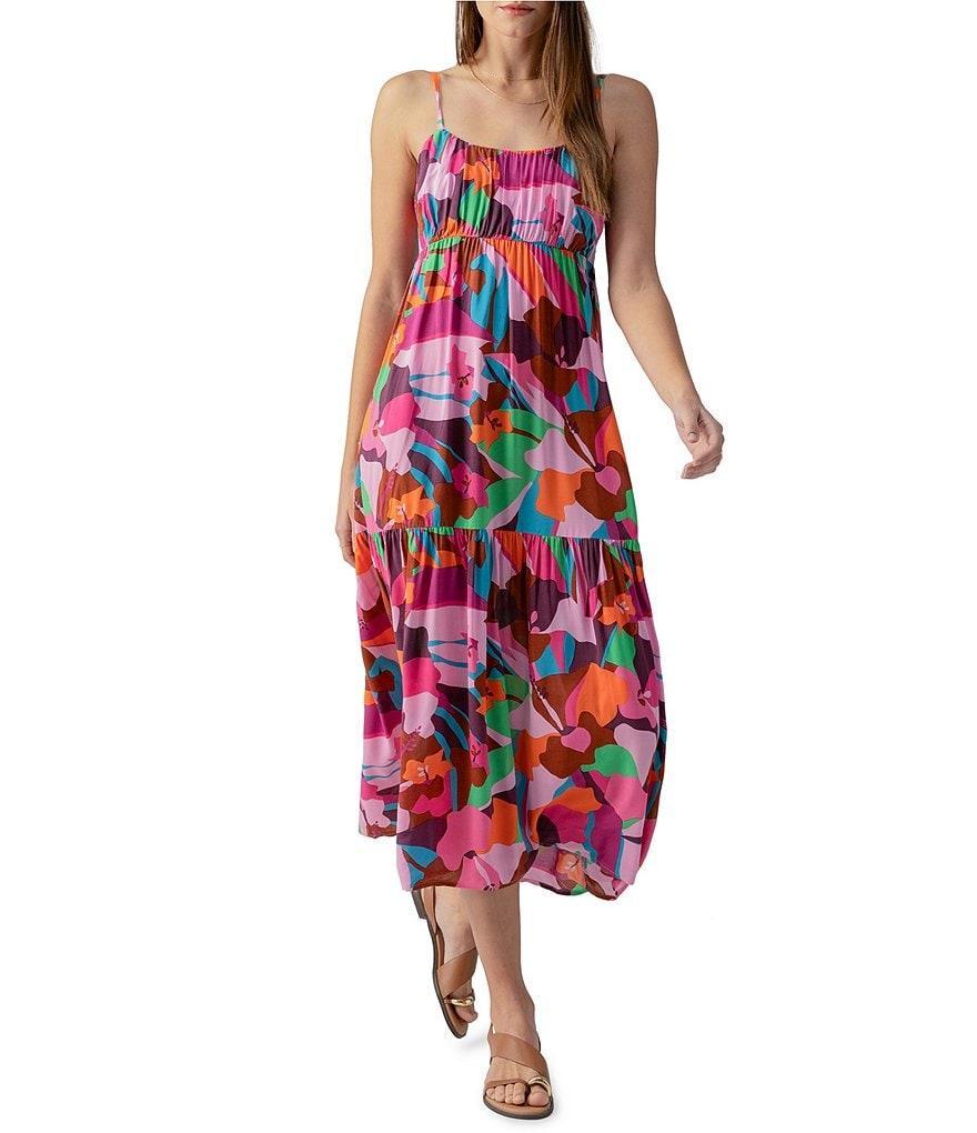 Sanctuary Tropic Floral Print Square Neck Sleeveless Maxi Dress Product Image