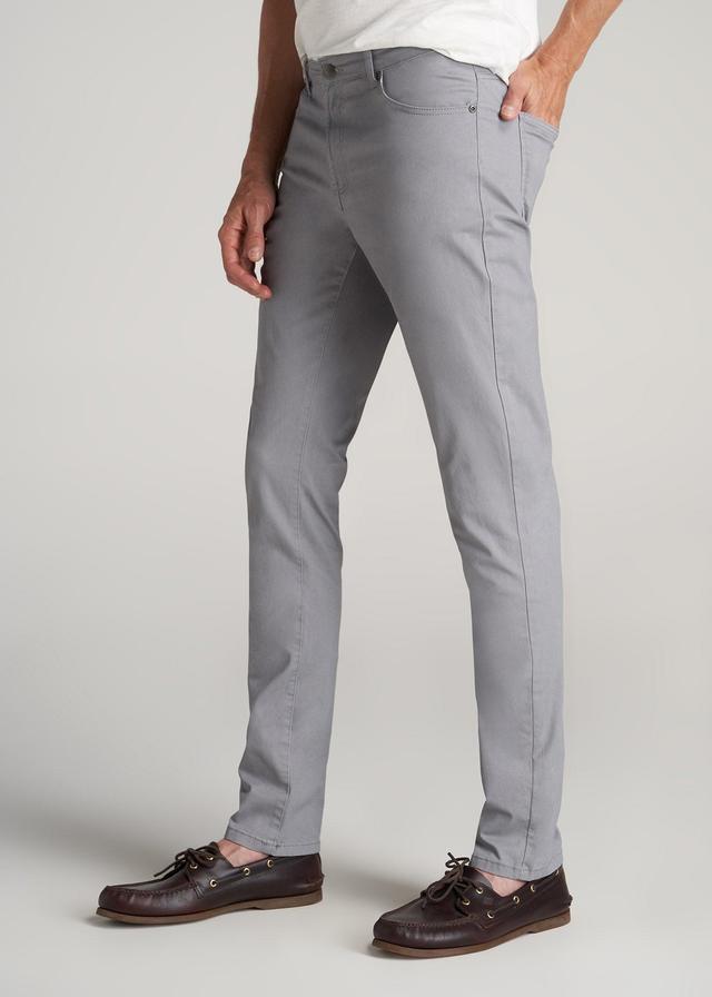 Carman TAPERED Fit Five Pocket Pants for Tall Men in Pebble Grey Product Image