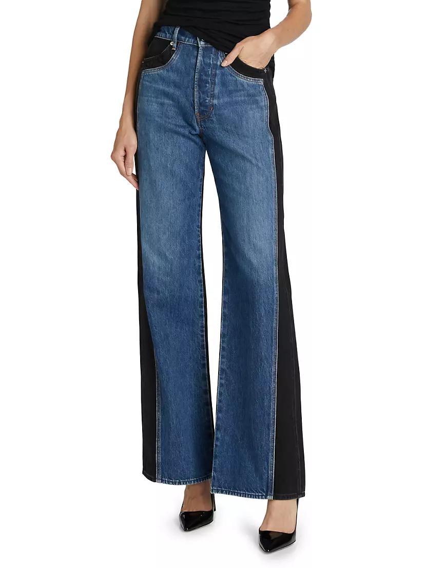 Taylor Colorblocked High-Rise Wide Flare Jeans Product Image