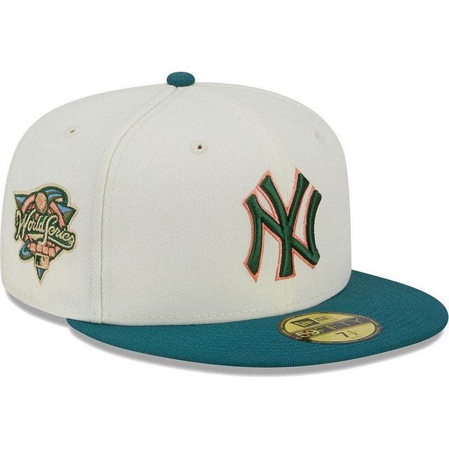 Mens New Era Cream New York Yankees Chrome Evergreen 59FIFTY Fitted Hat Product Image