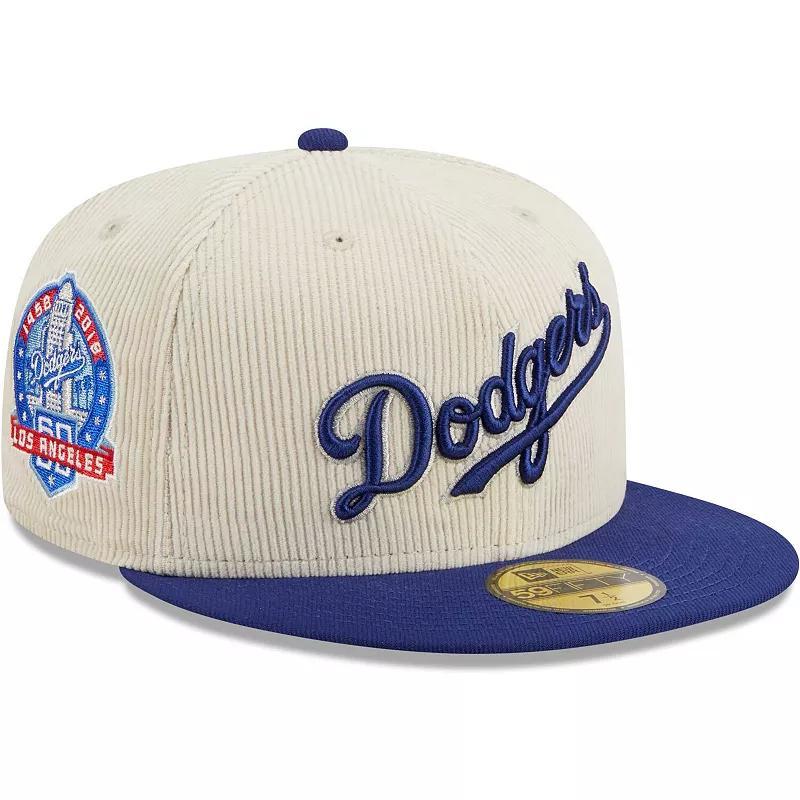 Mens New Era White Los Angeles Dodgers Corduroy Classic 59FIFTY Fitted Hat Product Image