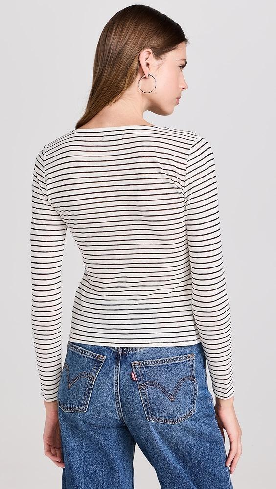 Joe's Jeans The Ava Stripe Twist V Neck Top | Shopbop Product Image