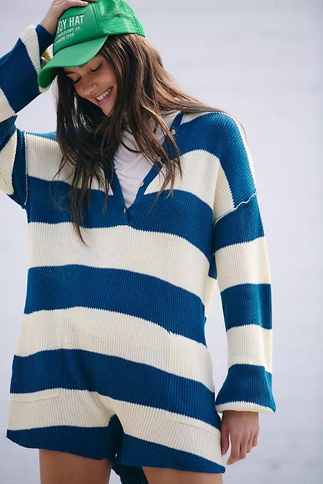 Picnic Striped Sweater Romper Product Image