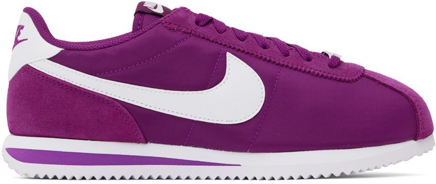 NIKE Cortez Nylon Sneakers In Purple And White Product Image